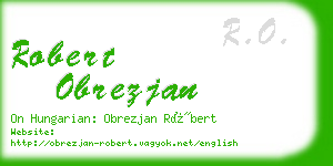 robert obrezjan business card